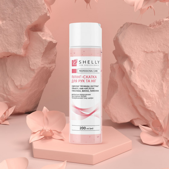 Shelly Peeling Roll for Hands and Feet with Rose Hydrosol, Pomegranate Extract and AHA Acids - Пілінг-скатка для рук та ніг з гідролатом троянди, екстрактом гранату та aha-кислотами - 2