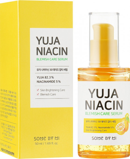 Some By Mi Yuja Niacin Blemish Care Serum - Заспокійлива ампульна маска з чайним деревом - 1