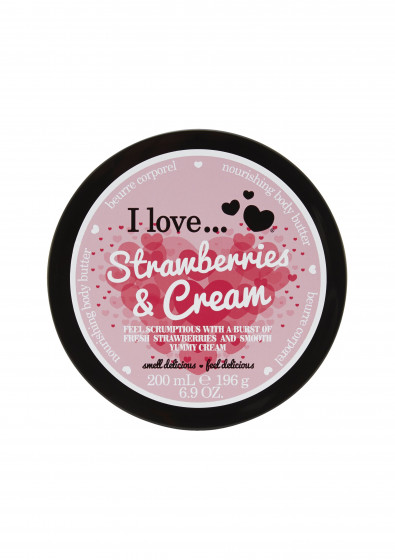 I Love Strawberries & Cream Body Butter - Олія для тіла "Полуниця з вершками "