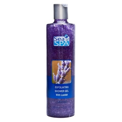 Sea of SPA Exfoliating Shower Gel With Loofah - Відлущуючий гель для душу з люфою (Lavender)