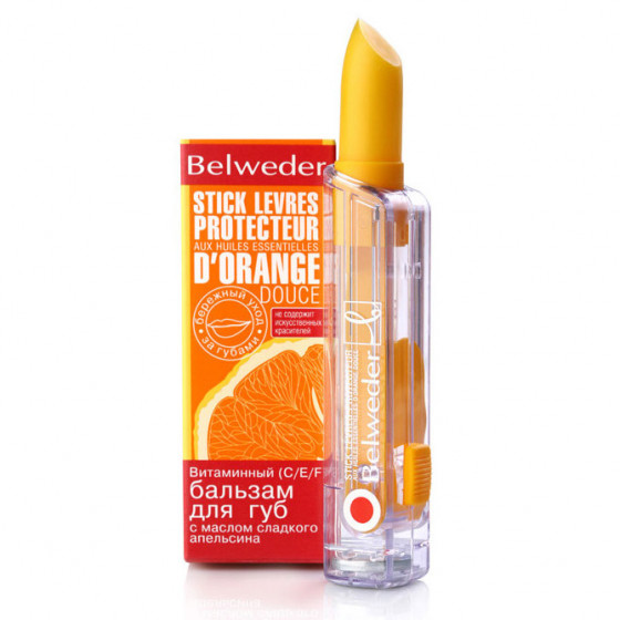 Belweder vitamin lip balm with sweet orange oil - Вітамінний (С, Е, F) бальзам для губ з маслом солодкого апельсина