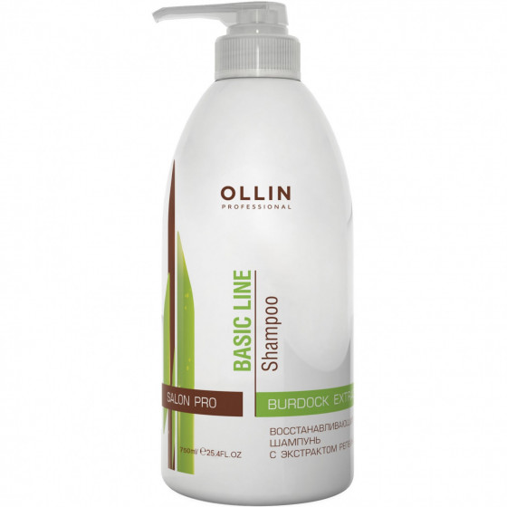 OLLIN Basic Line Reconstructing Shampoo with Burdock Extract - Відновлюючий шампунь з екстрактом реп'яха