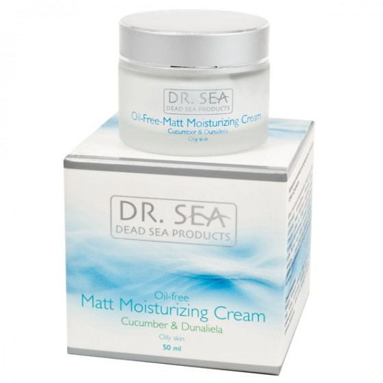 Dr. Sea Oil-Free Matt Moisturizing Cream - Безжировий зволожуючий матуючий крем з екстрактами огірка і дуналіелла