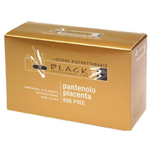 Black Professional Line Hair Loss Prevention Ampoules Panthenol + Placenta - Відновлюючий лосьйон з пантенолом і плацентою