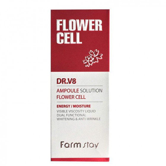 FarmStay Dr.V8 Ampoule Solution Flower Cell - Зволожуюча сироватка з фітостволовимі клітинами - 3