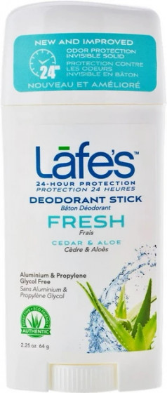 Lafe's Deodorant Stick Fresh Cedar & Aloe - Дезодорант-стік "Кедр та алое"