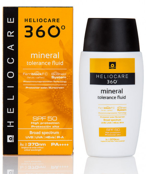 Cantabria Heliocare 360º Mineral Tolerance Fluid SPF50 - Сонцезахисний мінеральний крем-флюїд для чутливої ​​шкіри - 1