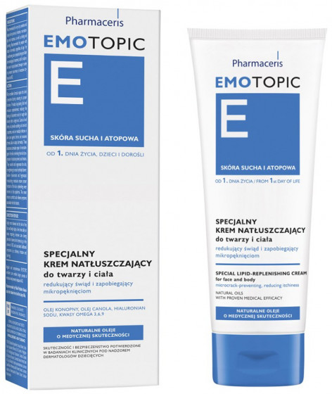 Pharmaceris E Emotopic Special Lipid-Replenishing Cream - Спеціальний крем для обличчя та тіла - 1