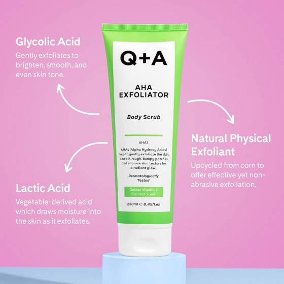 Q+A AHA Exfoliator Body Scrub - Скраб для тіла з AHA-кислотами - 3