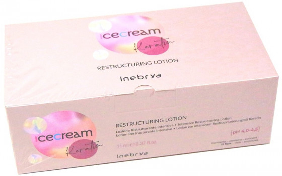 Inebrya Keratin Ice Cream Keratin Restructuring Lotion - Лосьйон для волосся з кератином