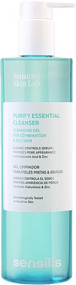 Sensilis Purify Essential Cleanser - Очищаючий гель з цинком та екстрактом льону