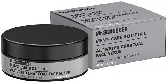 Mr.Scrubber Men's Care Routine Charcoal Face Scrub - Вугільний скраб для обличчя - 1