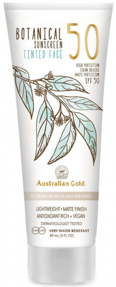 Australian Gold Botanical Tinted Face Mineral Lotion SPF 50 - Тонуючий сонцезахистний лосьйон для обличчя SPF 50