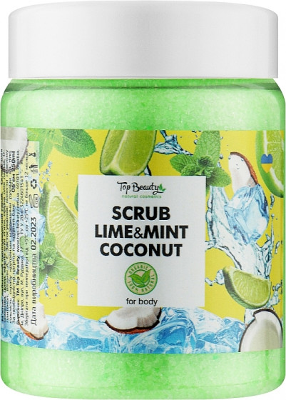 Top Beauty Scrub Lime & Mint Coconut - Скраб для тіла та обличчя (м'ята-лайм)