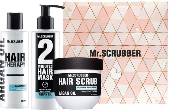 Mr.Scrubber Hair Therapy Argan Oil Gift Set - Подарунковий набір для волосся "Блиск і сила"