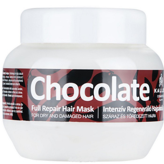 Kallos Chocolate Full Repair Hair Mask For Dry And Damaged Hair - Інтенсивна регенеруюча маска Шоколад для сухого і пошкодженого волосся