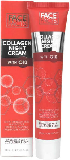 Face Facts Collagen Night Cream With Q10 - Нічний крем для обличчя з колагеном та коензимом Q10