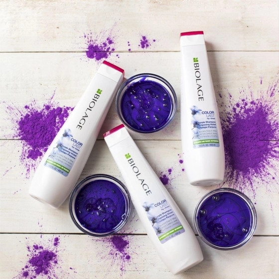 Matrix Biolage Colorlast Purple Shampoo - Шампунь для нейтралізації мідних та жовтих відтінків фарбованого волосся - 2