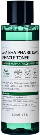 Some By Mi AHA BHA PHA 30Days Miracle Toner - Тонер із кислотами