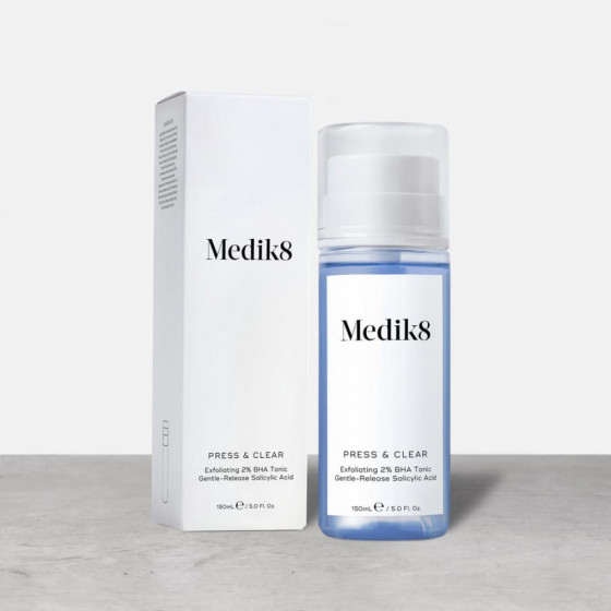 Medik8 Press&Clear Exfoliating 2% BHA Toner - Відлущуючий тонік із саліциловою кислотою для проблемної шкіри - 2