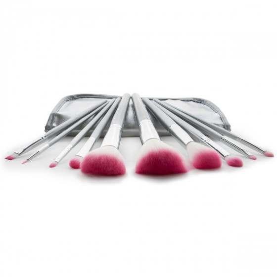 Bellapierre Professional Brush Set Pink - Професійний набір з 10 пензлів для макіяжу - 4