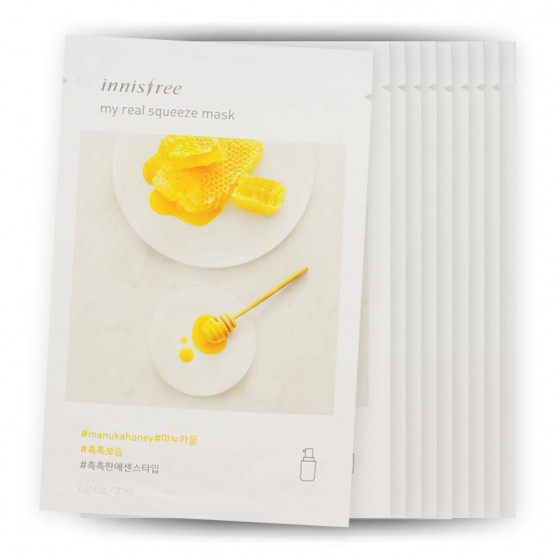 Innisfree My Real Squeeze Mask Manuka Honey - Тканинна маска з медом мануки - 1