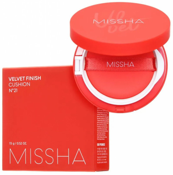 Missha Velvet Finish Cushion SPF 50+/PA+++ - Тональний кушон для обличчя з матовим фінішем - 1