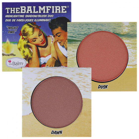 TheBalm Fire Night Owl Highlighting Shadow/Blush Duo Night Owl - Хайлайтер-рум'яна для обличчя