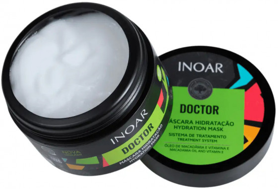 Inoar Doctor Hydration Mask - Маска для зволоження волосся олія льону та вітамін Е - 2