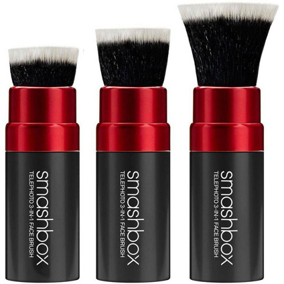 Smashbox Telephoto Face Brush - Пензлик для макіяжу 3 в 1 - 1