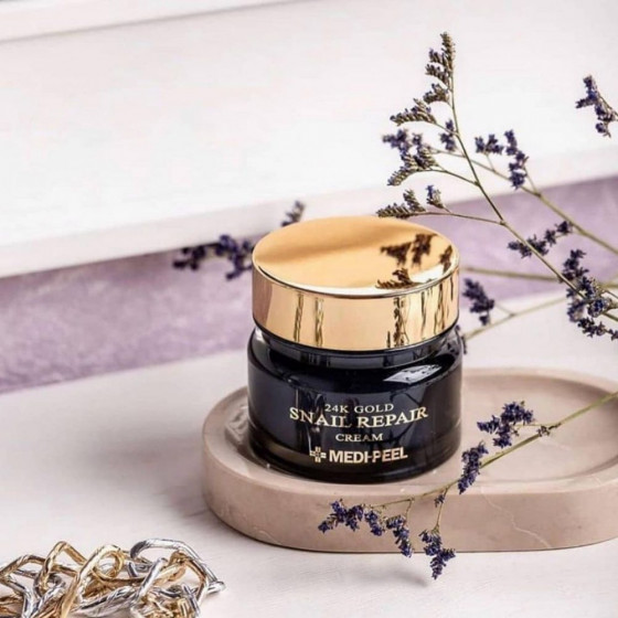 Medi Peel 24K Gold Snail Repair Cream - Омолоджуючий крем для обличчя з колоїдним золотом і муцином равлика - 2