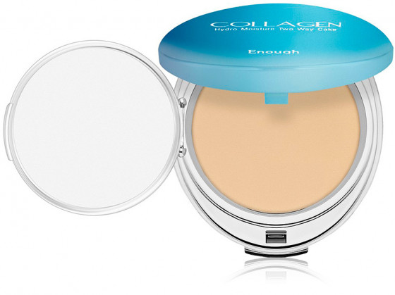 Enough Collagen Hydro Moisture Two Way Cake SPF25 PA++ - Зволожуюча колагенова пудра для обличчя зі змінним блоком - 1