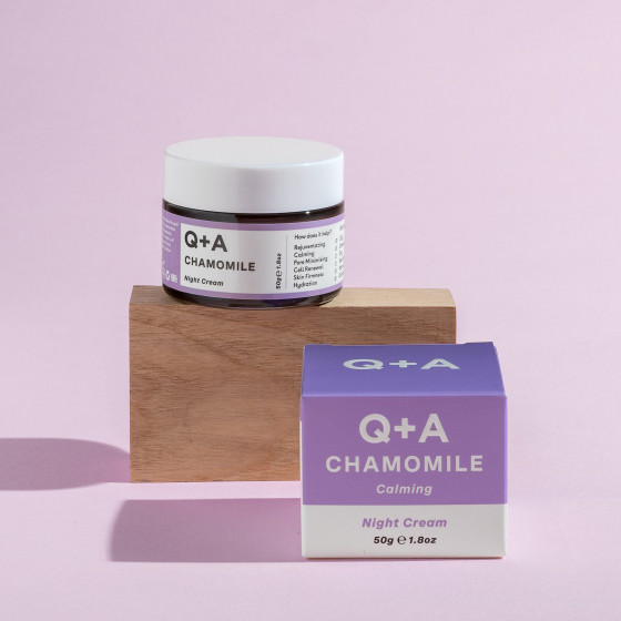 Q+A Chamomile Night Cream - Відновлюючий та заспокійливий нічний крем для обличчя з ромашкою - 2