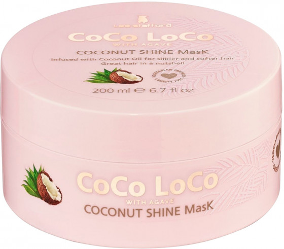 Lee Stafford Coco Loco Coconut Shine Mask - Зволожуюча маска для волосся з агавою та кокосовою олією