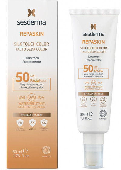 Sesderma Repaskin Silk Touch Color SPF50 - Сонцезахисний засіб для обличчя з тонуючим ефектом