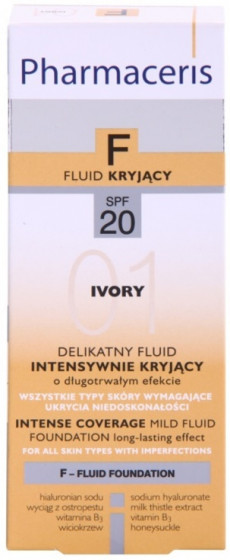 Pharmaceris F Intense Coverage Mild Fluid Foundation SPF20 - Делікатний тональний крем - 1