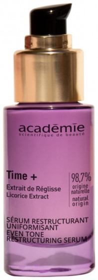 Academie Time+ Even Tone Restructuring Serum - Коригуюча антивікова сироватка для вирівнювання тону