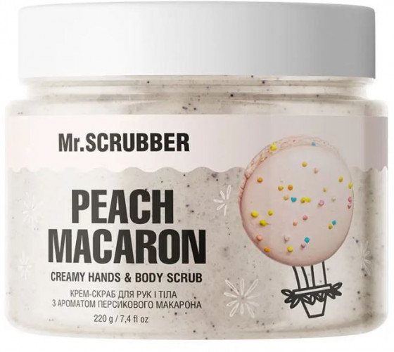 Mr.Scrubber Peach Macaron Creamy Hands & Body Scrub - Крем-скраб для рук та тіла з ароматом персикового макарону