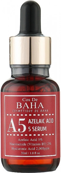 Cos De BAHA Azelaic Acid 5 Serum - Протизапальна сироватка для обличчя з азелаїновою кислотою 5%