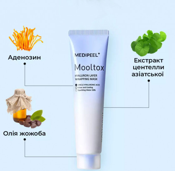 Medi-Peel Hyaluronic Acid Layer Mooltox Wrapping Mask - Зволожуюча маска-плівка для обличчя - 1