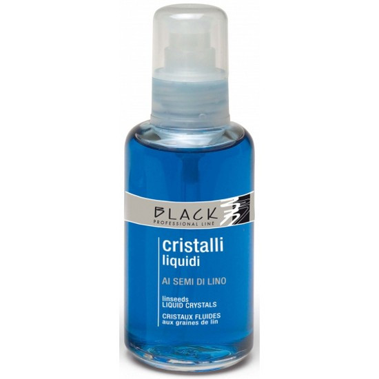 Black Professional Line Liquid Crystals + Linseeds Blue 50 мл - Рідкі кристали з екстрактом насіння льону блакитні для догляду та захисту волосся