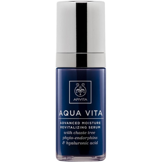 Apivita Aqua Vita Intense Moisturizing and Revitalizing Serum - Інтенсивно зволожуюча сироватка з фітоендорфінамі Авраамового дерева і гіалуроновою кислотою