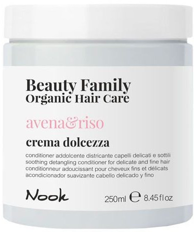 Nook Beauty Family Organic Avena Riso Crema Dolcezza - Кондиціонер для тонкого волосся, схильного до сплутування