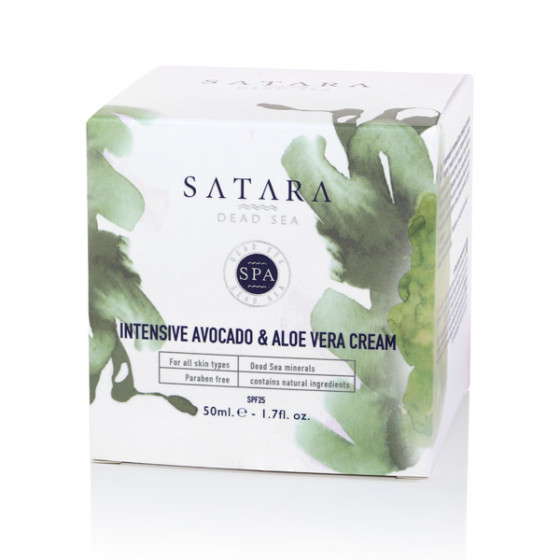 Satara Dead Sea Cream with Avokado&Aloe Vera SPF25 - Інтенсивний зволожуючий крем з авокадо і алое віра - 1