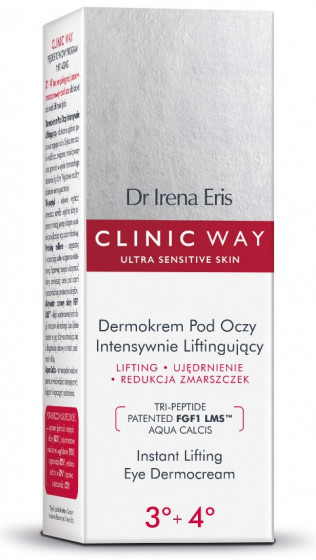 Dr. Irena Eris Clinic Way 3°+4° Instant Lifting Eye Dermocream - Крем для шкіри навколо очей "Пептидний ліфтинг" - 1