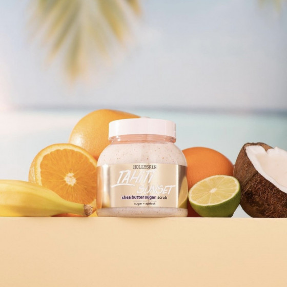 Hollyskin Shea Butter Sugar Scrub Tahiti Sunset - Цукровий скраб з маслом ши та перлітом - 1