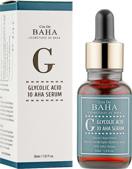 Cos De BAHA Glycolic Acid 10 AHA Serum - Гліколева сироватка-пілінг для обличчя - 1