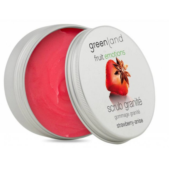 Greenland Fruit Emotions Scrub Granite Strawberry-Anise - Скраб-щербет для тіла Полуниця-Аніс