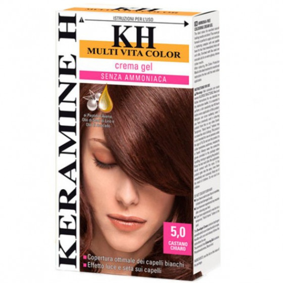 Keramine H Crema Gel Senza Ammoniaca - Крем-гель фарба без амиака №5.56 (Світлий Махагон Червоний Каштан)