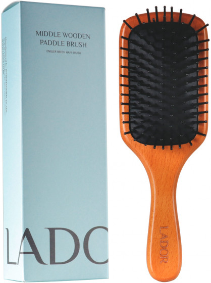 La'dor Middle Wooden Paddle Brush - Професійний дерев'яний гребінець для волосся - 1